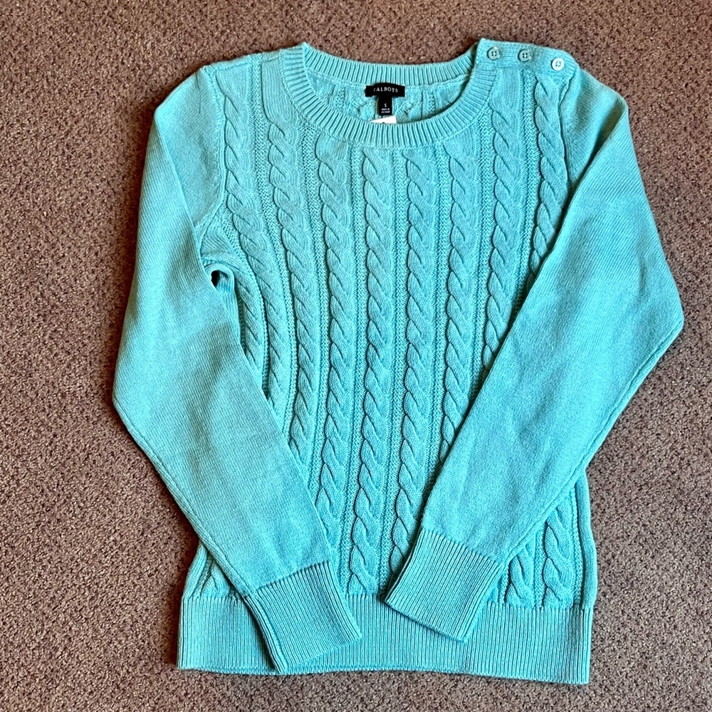 NWT Talbots Cable Knit Sweater - Light Blue